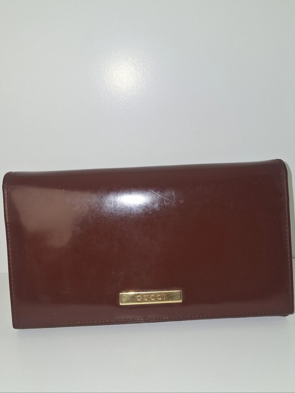 Gucci Brown Patent Leather Kisslock Wallet EUC - Picture 1 of 4